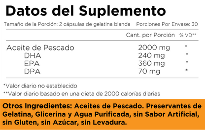 Omega 3 2000mg con DHA - DPA - EPA