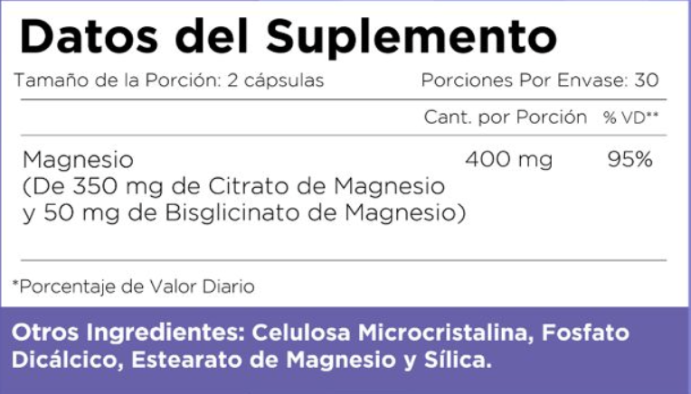 Citrato + Bisglicinato de Magnesio
