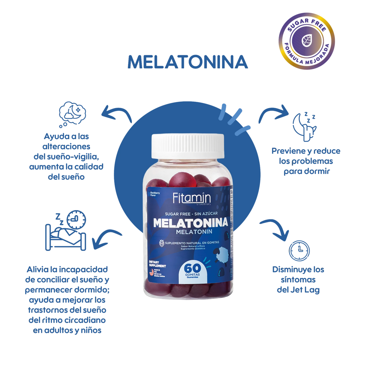 Melatonina en Gomitas – Vitaminas Fitamin (imagen 2)