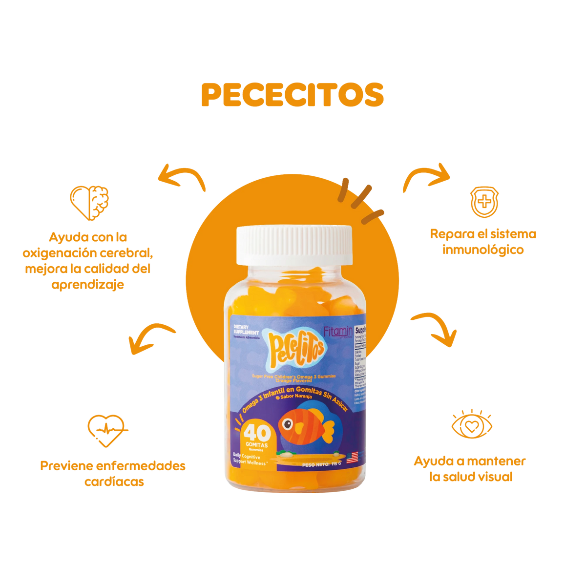 Pececitos Omega 3 para Niños – Vitaminas Fitamin (imagen 2)